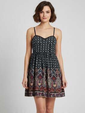 American Rag Paisley Medallion Sweetheart Mini Sundress Sz M